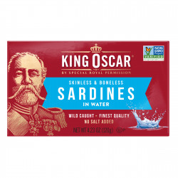 King Oscar, Сардины без кожи и костей в воде, 120 г (4,23 унции)