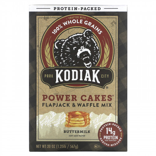 Kodiak Cakes, Power Cakes, смесь для лепешек и вафель, пахта, 567 г (20 унций)