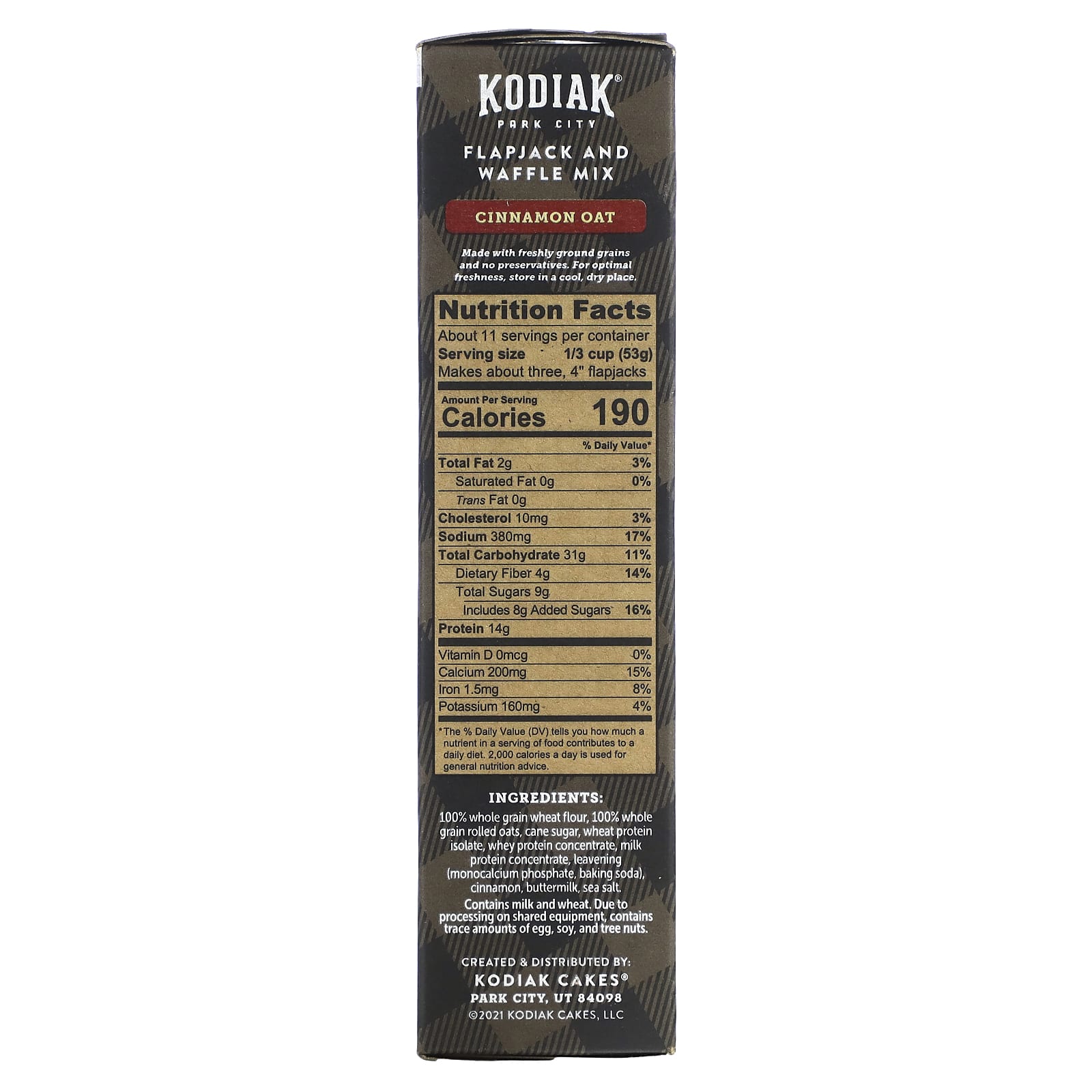 Kodiak Cakes, Power Cakes, смесь для лепешек и вафель, овсяные хлопья с корицей, 567 г (20 унций)