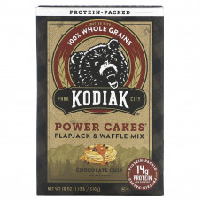 Kodiak Cakes, Power Cakes, смесь для лепешки и вафли, с шоколадной крошкой, 510 г (18 унций)