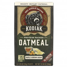 Kodiak Cakes, Овсянка с протеином, кленовый сироп и коричневый сахар, 6 пакетиков по 50 г (1,76 унции)