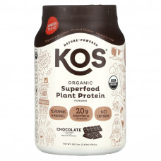 KOS, органический суперфуд, порошок из растительного протеина, шоколад, 1092 г (2,4 фунта)