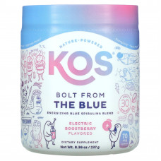 KOS, Bolt from the Blue, бодрящая смесь голубой спирулины, со вкусом ягод ягод, 237 г (8,36 унции)