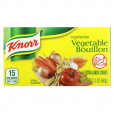 Knorr, вегетарианский овощной бульон, 6 очень больших кубиков, 60 г (2,1 унции)