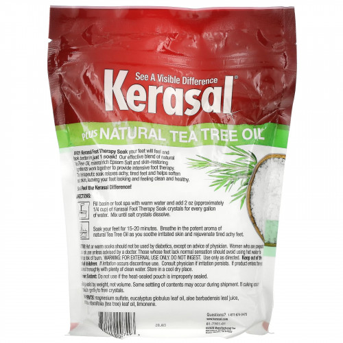 Kerasal, Foot Therapy Soak Plus, натуральное масло чайного дерева, 907 г (2 фунта)