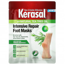 Kerasal, Маски для ног интенсивного восстановления плюс натуральное масло чайного дерева, 2 маски для ног