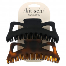 Kitsch, Клипсы Jumbo Classic Claw, Black & Tort, 2 шт.