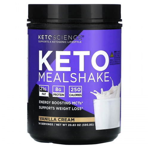 Keto Science, Keto MealShake, ванильный крем, 590,8 г (20,83 унции)