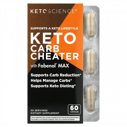 Keto Science, Keto Carb Cheater с Fabenol Max, 60 капсул