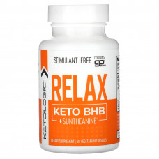 KetoLogic, Relax, Keto BHB + Suntheanine, 60 вегетарианских капсул