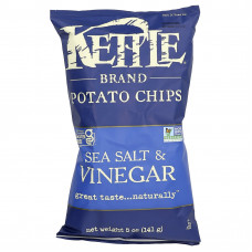 Kettle Foods, картофельные чипсы, морская соль и уксус, 141 г (5 унций)