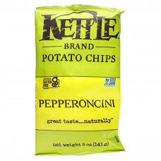 Kettle Foods, Картофельные чипсы, пепперончини, 142 г (5 унций)