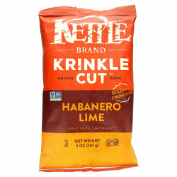 Kettle Foods, Krinkle Cut Potato Chips, Habanero Lime, 5 oz (141 g)