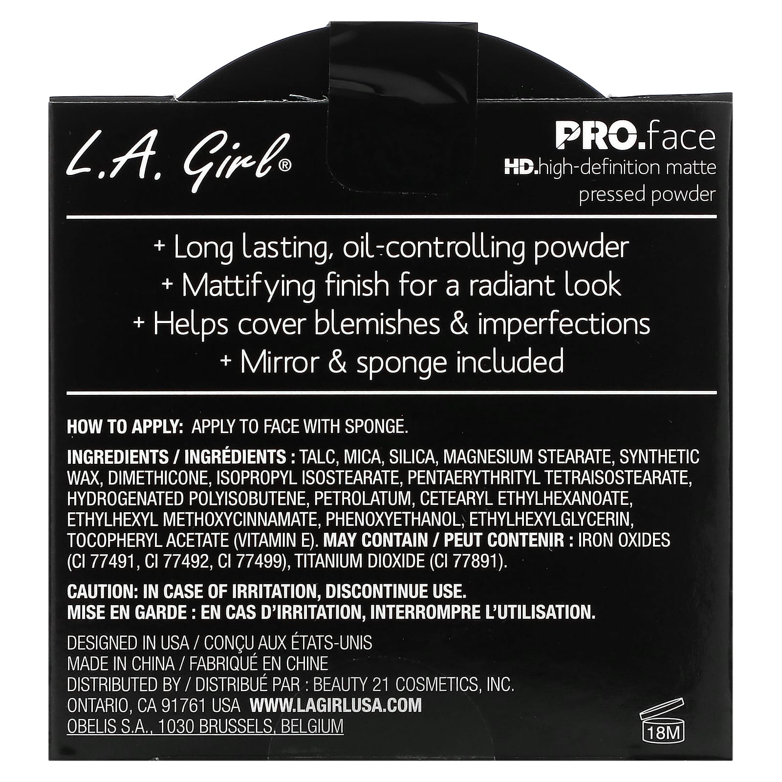 L.A. Girl, Компактная пудра для лица Pro Face HD, матирующая, оттенок Classic Ivory, 7 г