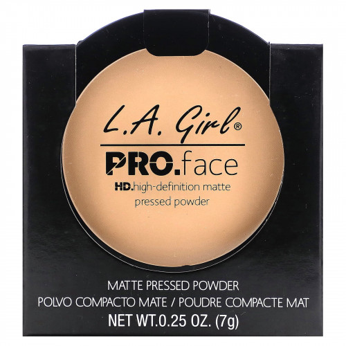 L.A. Girl, Компактная матирующая пудра для лица Pro Face HD, оттенок «Нюдовый беж», 7 г