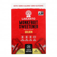 Lakanto, Подсластитель из архата с эритритолом, золотой, 30 пакетиков