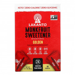 Lakanto, Подсластитель из архата с эритритолом, золотой, 30 пакетиков