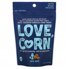 Love Corn, Обжаренная кукуруза премиального качества, морская соль, 45 г (1,6 унции)