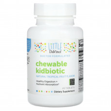 Little DaVinci, Жевательный Kidbiotic, тропические фрукты, 45 таблеток
