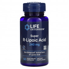 Life Extension, супер R-липоевая кислота, 240 мг, 60 вегетарианских капсул