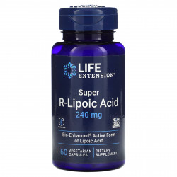 Life Extension, супер R-липоевая кислота, 240 мг, 60 вегетарианских капсул