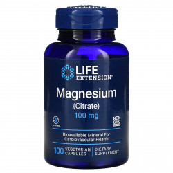 Life Extension, магний (цитрат), 100 мг, 100 вегетарианских капсул