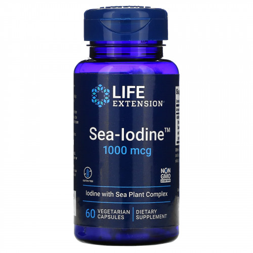 Life Extension, Sea-Iodine, 1000 мкг, 60 вегетарианских капсул