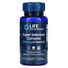 Life Extension, суперкомплекс селена с витамином E, 200 мкг, 100 вегетарианских капсул