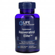 Life Extension, оптимизированный ресвератрол, 60 вегетарианских капсул