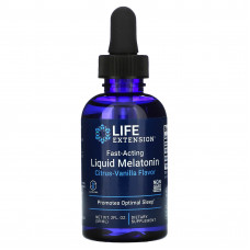 Life Extension, Жидкий мелатонин быстрого действия, «Цитрус-ваниль», 59 мл (2 жидк. унции)
