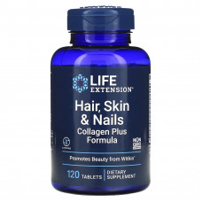 Life Extension, Для волос, кожи и ногтей, формула с коллагеном, 120 таблеток