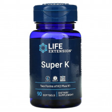 Life Extension, Продукт «Super K», 90 мягких желатиновых капсул