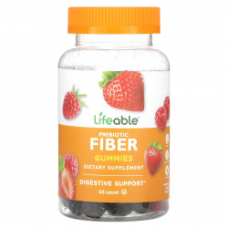 Lifeable, Жевательные мармеладки с пребиотической клетчаткой, натуральные ягоды, 60 жевательных таблеток