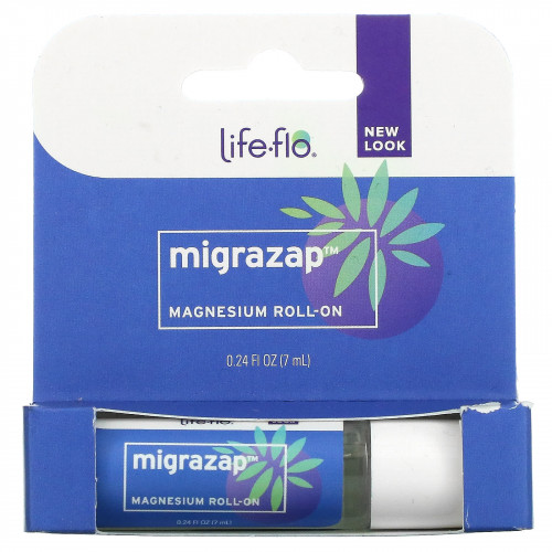 Life-flo, Migrazap, шариковый аппликатор с магнием, 7 мл