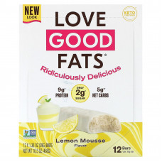 Love Good Fats, Батончики, лимонный мусс, 12 батончиков по 39 г (1,38 унции)
