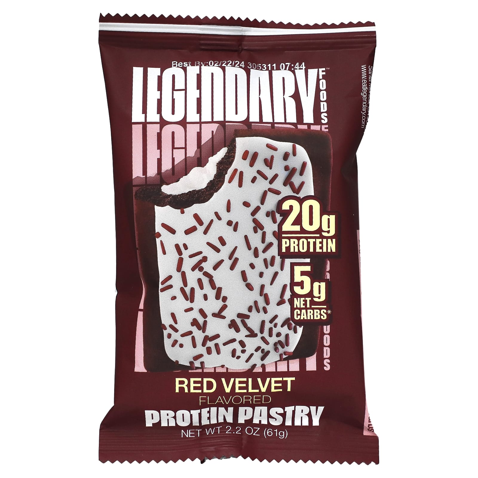 Legendary Foods, Protein Pastry, Red Velvet, 10 пакетиков по 61 г (2,2 унции)