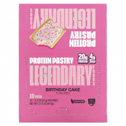 Legendary Foods, Protein Pastry, праздничный торт, 10 пакетиков, 61 г (2,2 унции)