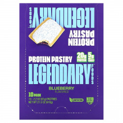 Legendary Foods, Protein Pastry, черника, 10 пакетиков, 61 г (2,2 унции)