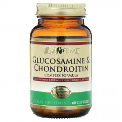 LifeTime Vitamins, Комплексная формула глюкозамина и хондроитина, 60 капсул