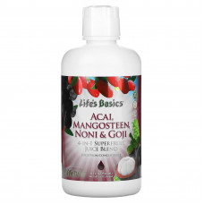 LifeTime Vitamins, Life's Basics, Смесь соков суперфруктов 4-в-1, асаи, гарциния, нони и годжи, 32 ж. унц.(946 мл)