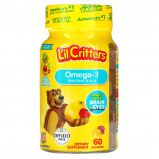 L'il Critters, омега-3, со вкусом малинового лимонада, 60 жевательных мармеладок