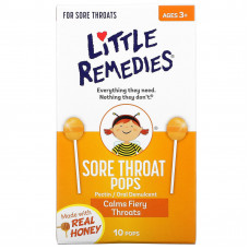 Little Remedies, Леденцы от боли в горле, со вкусом натурального меда, для детей от 3 лет, 10 леденцов