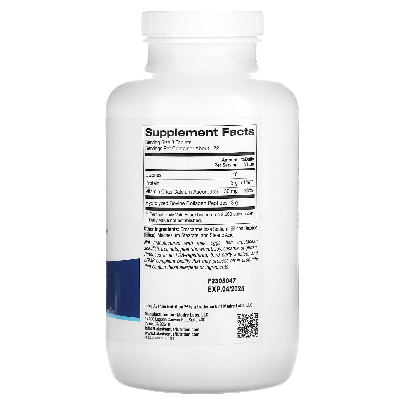 Lake Avenue Nutrition, гидролизованный коллаген 1 и 3 типов, 1000 мг, 365 таблеток
