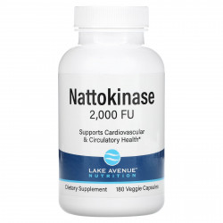Lake Avenue Nutrition, наттокиназа, протеолитический фермент, 2000 FU, 180 растительных капсул