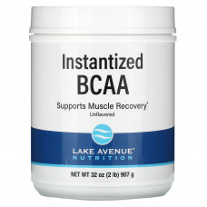 Lake Avenue Nutrition, Быстрорастворимый порошок BCAA, без добавок, 907 г (32 унции)