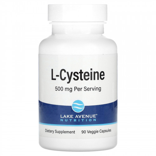 Lake Avenue Nutrition, L-цистеин, 500 мг, 90 растительных капсул