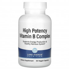 Lake Avenue Nutrition, комплекс витаминов группы B высокой эффективности действия, 90 вегетарианских капсул