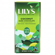 Lily's Sweets, Темный шоколад, кокос, 85 г (3 унции)