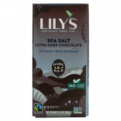 Lily's Sweets, темный шоколад, с морской солью, 70% какао, 80 г (2,8 унции)