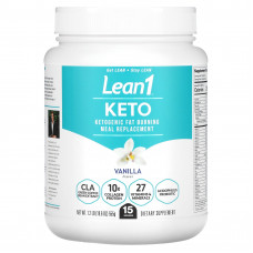 Lean1, Keto, кетогенный заменитель пищи, сжигающий жир, ваниль, 555 г (1,2 фунта)